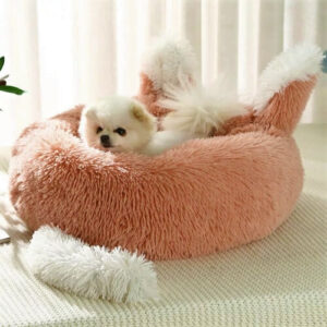 Plush Pet Bed with Ears and Tail - 1